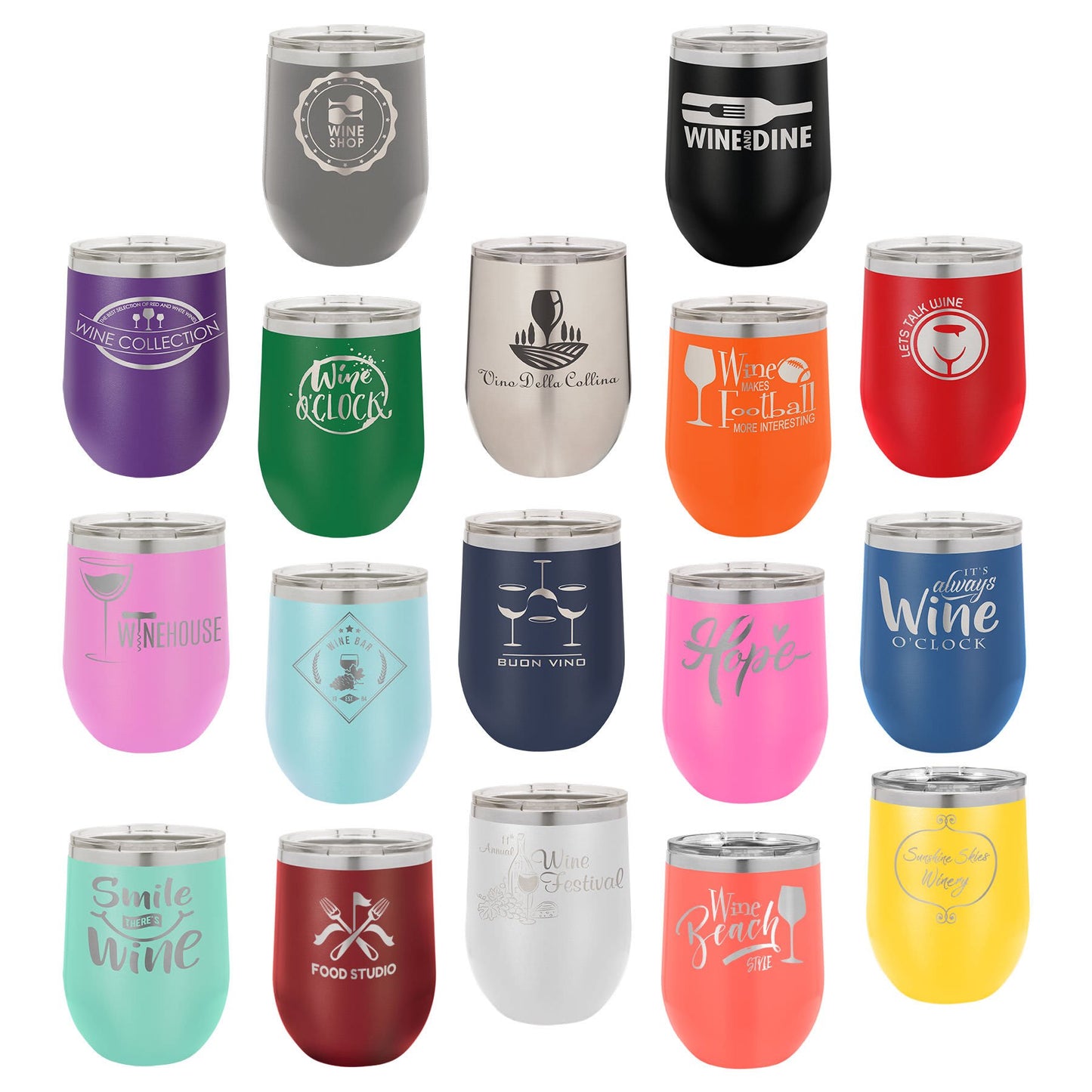12 oz Stainless Steel Wine Tumbler