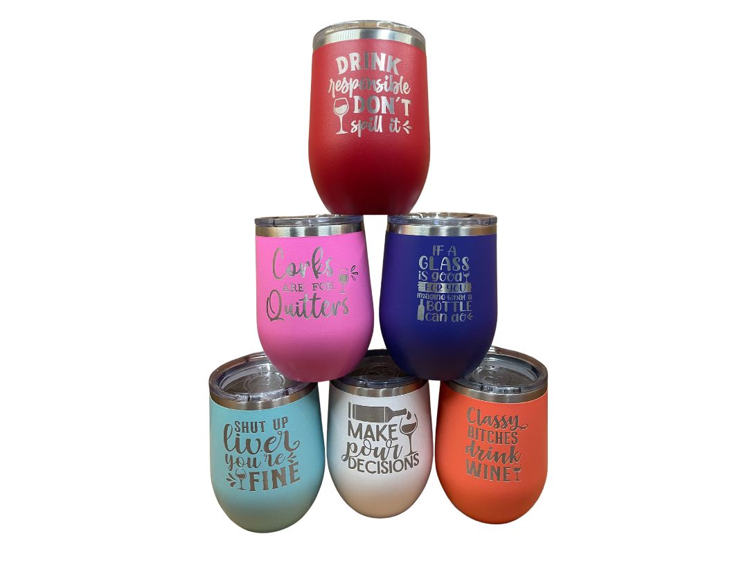 12 oz Stainless Steel Wine Tumbler