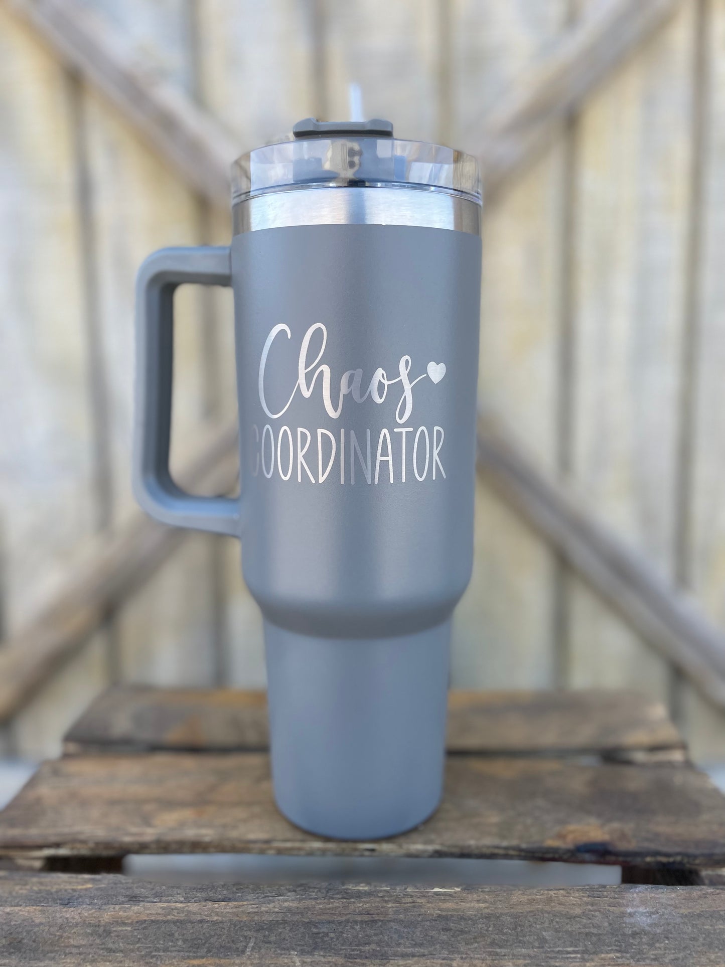 Handle Cup 40 oz with lid (Custom One Side Engrave)