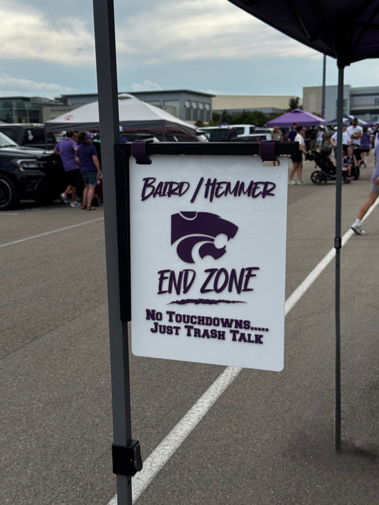 Custom Acrylic Tailgate Sign with Magnetic Wood Holder