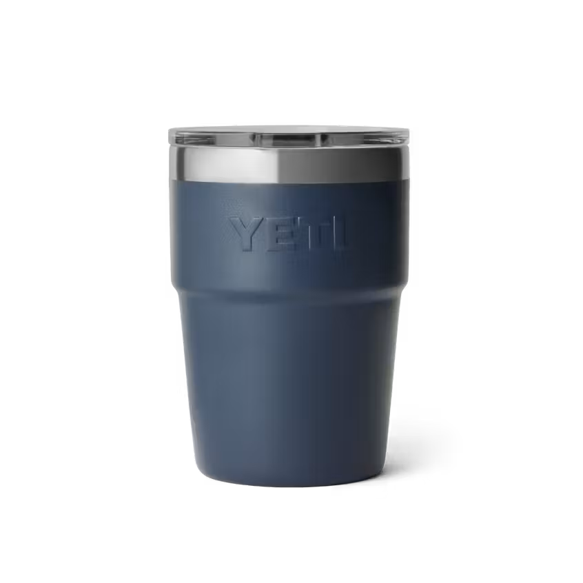 Navy YETI 16oz Stackable Cup with custom laser engraving