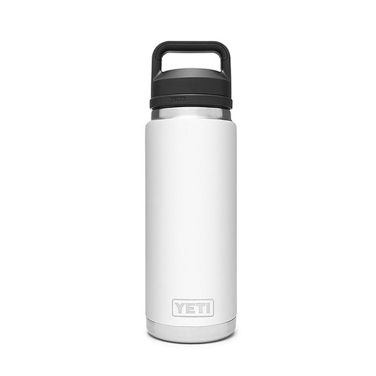 White YETI 26oz bottle with custom engraving